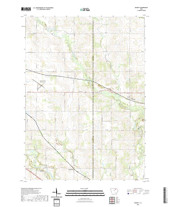 US Topo 7.5-minute map for Bassett IA