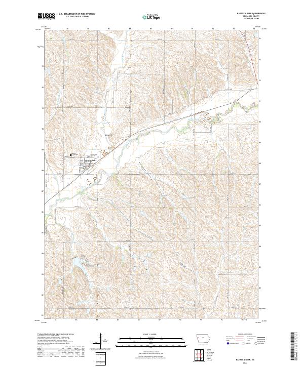 US Topo 7.5-minute map for Battle Creek IA