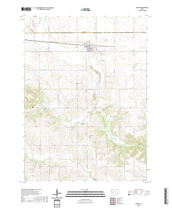 US Topo 7.5-minute map for Bayard IA