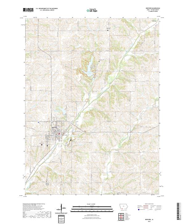 US Topo 7.5-minute map for Bedford IA