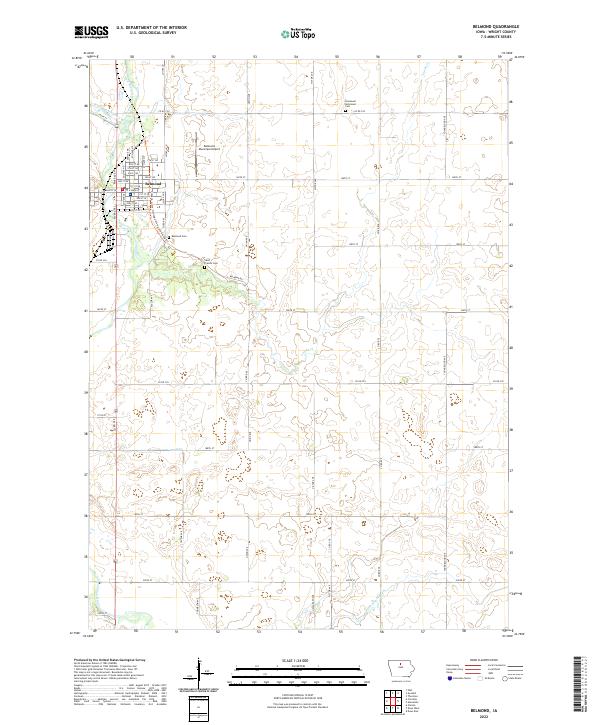 US Topo 7.5-minute map for Belmond IA