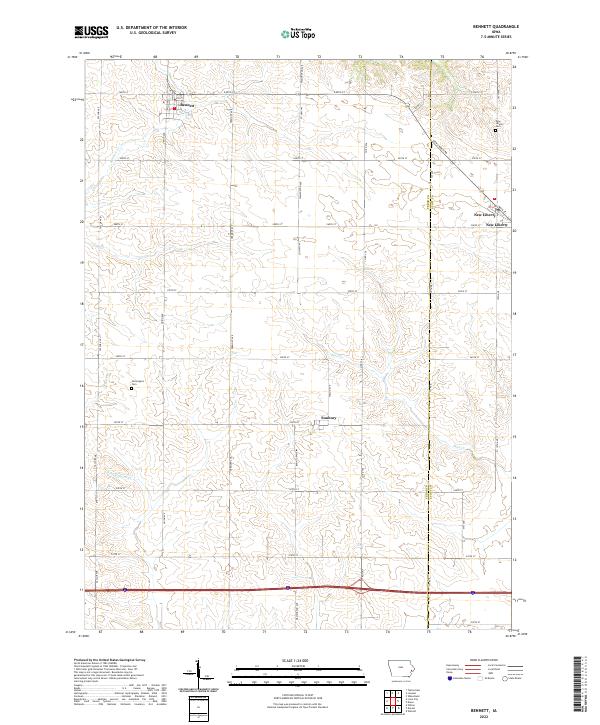 US Topo 7.5-minute map for Bennett IA