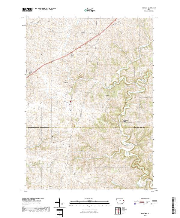 US Topo 7.5-minute map for Bernard IA