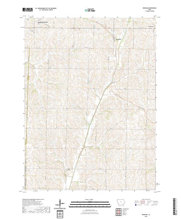 US Topo 7.5-minute map for Bingham IA