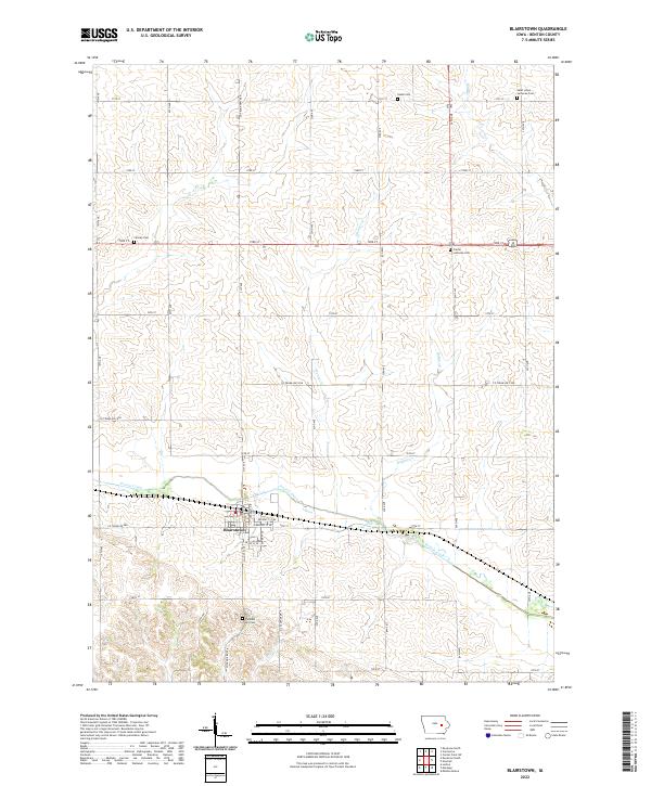 US Topo 7.5-minute map for Blairstown IA