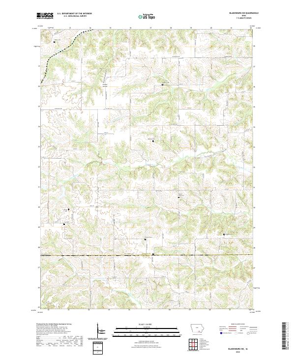 US Topo 7.5-minute map for Blakesburg NE IA