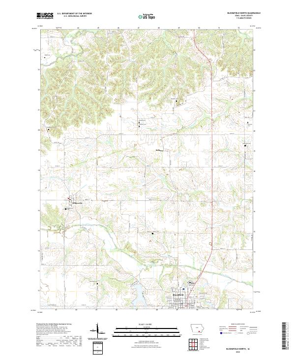 US Topo 7.5-minute map for Bloomfield North IA