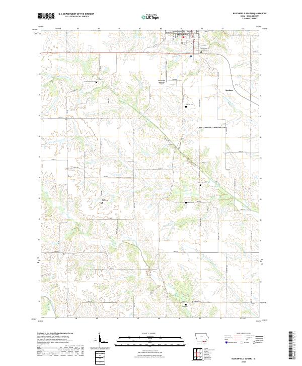 US Topo 7.5-minute map for Bloomfield South IA