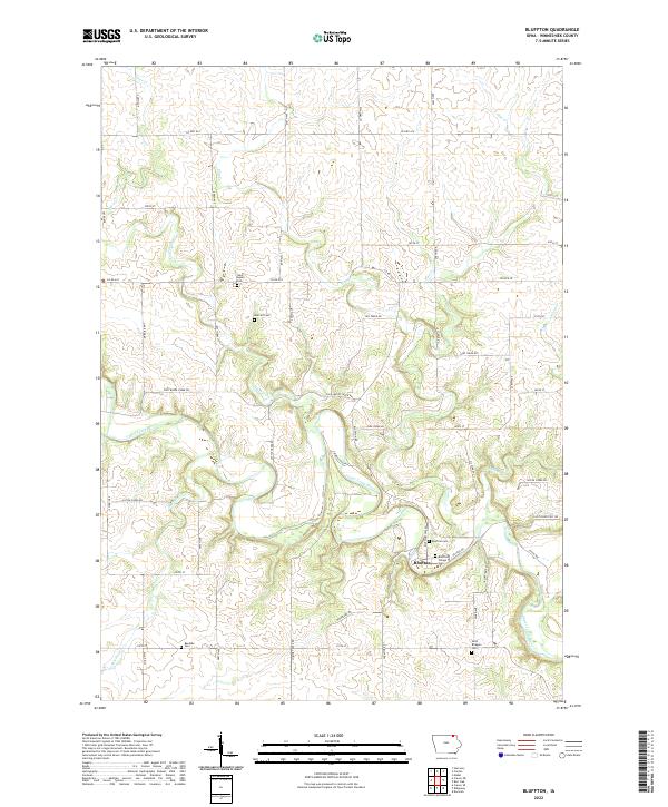 US Topo 7.5-minute map for Bluffton IA