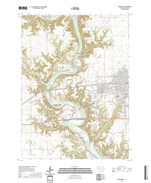 US Topo 7.5-minute map for Boone West IA