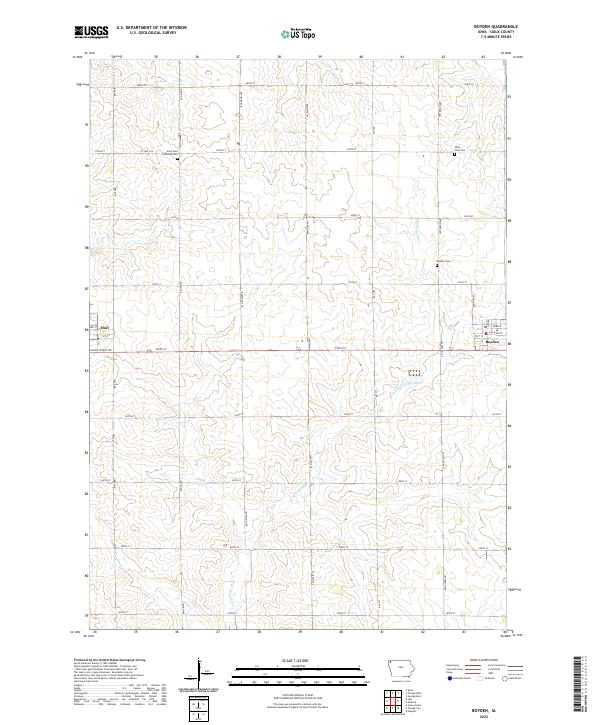 US Topo 7.5-minute map for Boyden IA