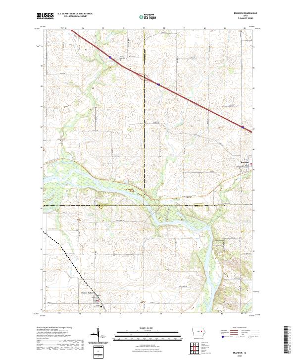 US Topo 7.5-minute map for Brandon IA