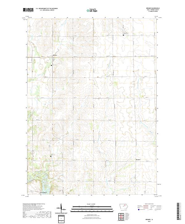 US Topo 7.5-minute map for Bremer IA