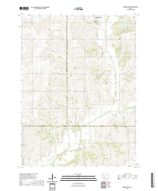 US Topo 7.5-minute map for Bridgewater IA