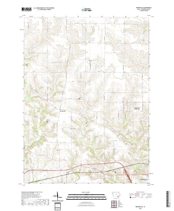 US Topo 7.5-minute map for Brookville IA