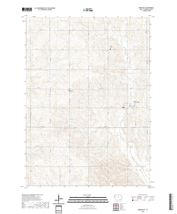 US Topo 7.5-minute map for Brunsville IA