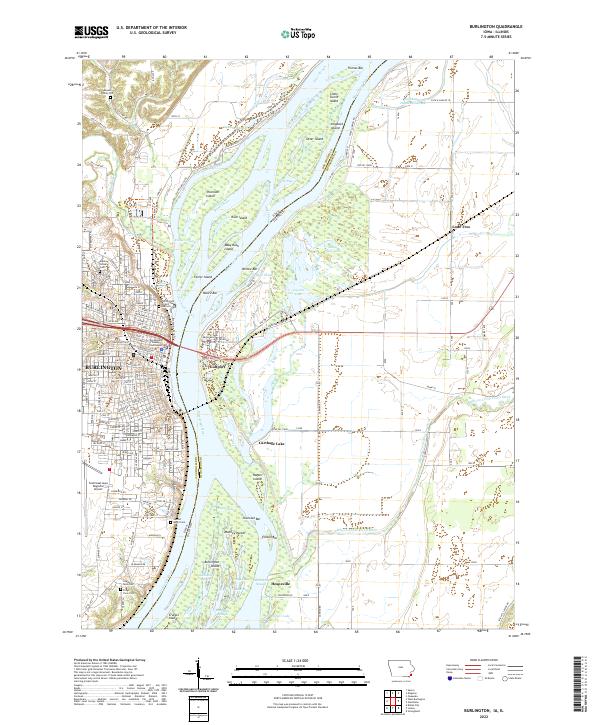 US Topo 7.5-minute map for Burlington IAIL