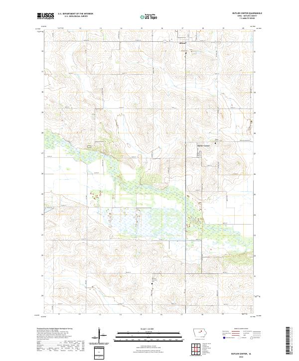 US Topo 7.5-minute map for Butler Center IA