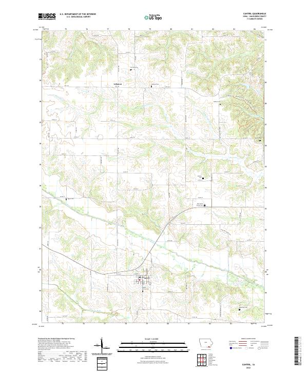 US Topo 7.5-minute map for Cantril IA