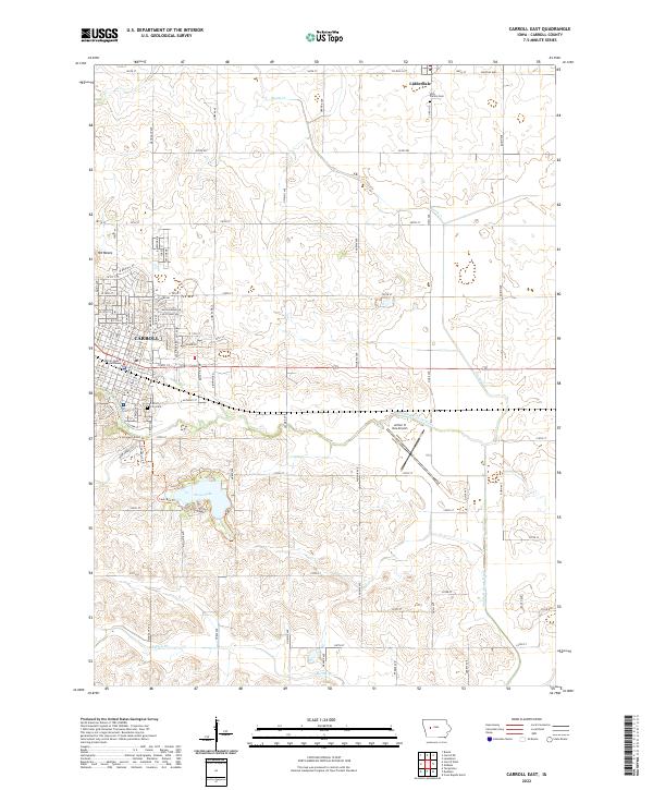 US Topo 7.5-minute map for Carroll East IA