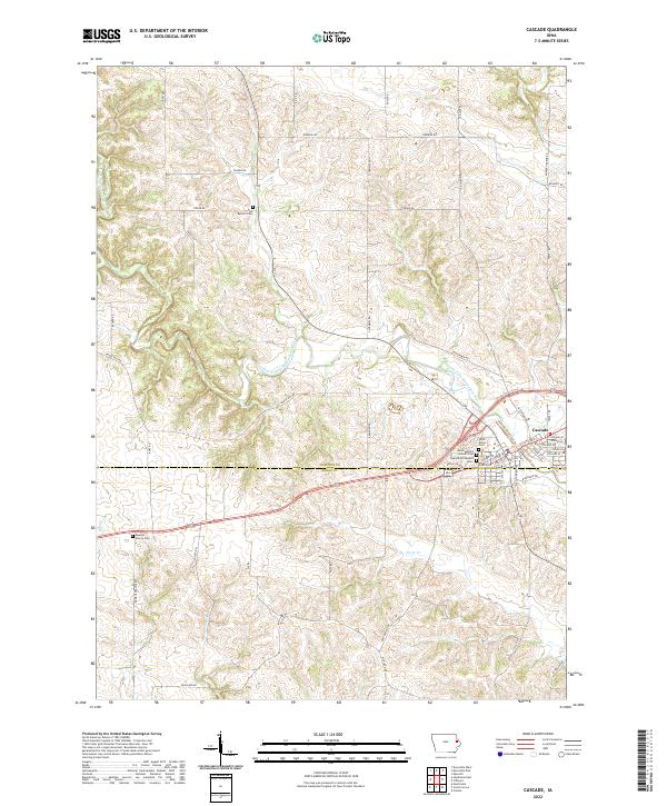 US Topo 7.5-minute map for Cascade IA