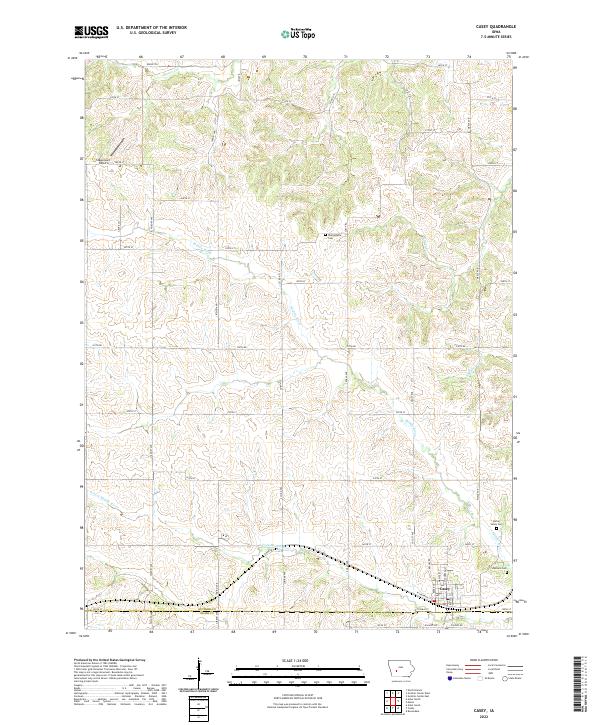 US Topo 7.5-minute map for Casey IA