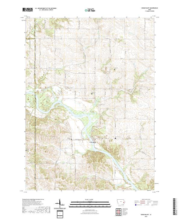 US Topo 7.5-minute map for Cedar Bluff IA