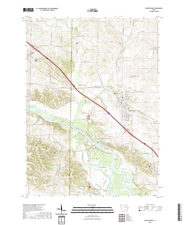 US Topo 7.5-minute map for Center Point IA