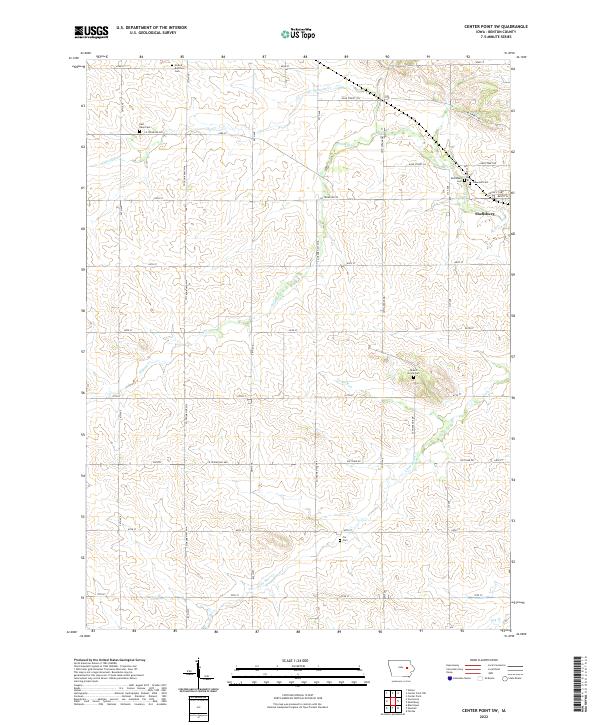 US Topo 7.5-minute map for Center Point SW IA