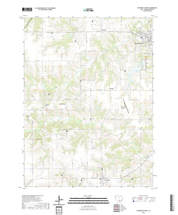 US Topo 7.5-minute map for Centerville West IA