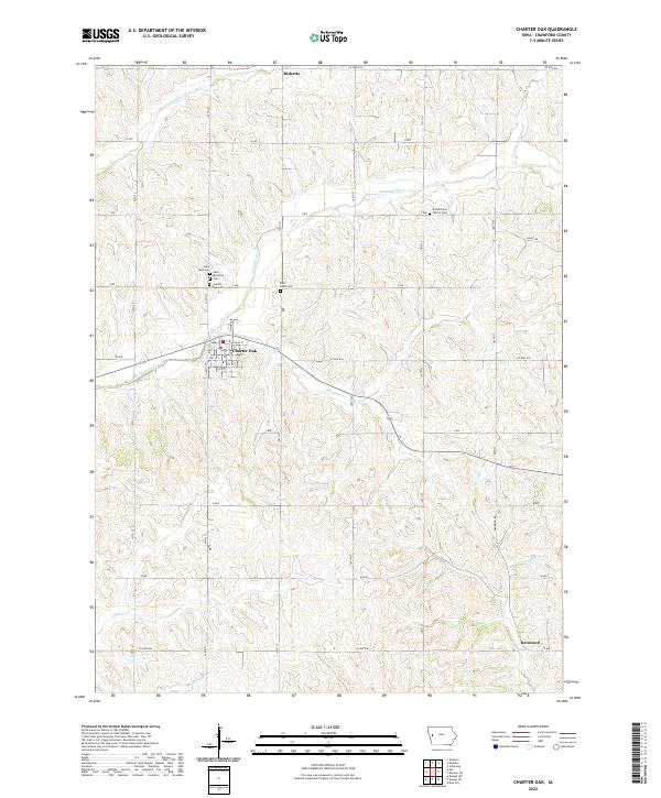 US Topo 7.5-minute map for Charter Oak IA