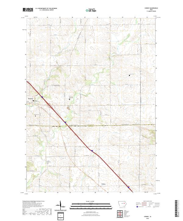 US Topo 7.5-minute map for Cheney IA