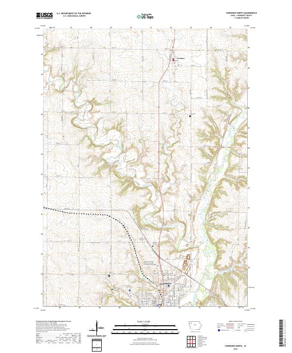 US Topo 7.5-minute map for Cherokee North IA