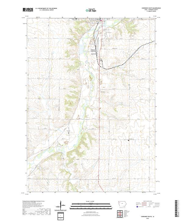 US Topo 7.5-minute map for Cherokee South IA