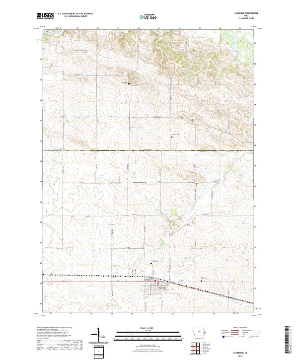 US Topo 7.5-minute map for Clarence IA