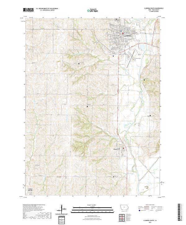 US Topo 7.5-minute map for Clarinda South IA