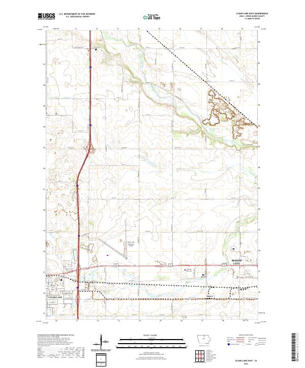 US Topo 7.5-minute map for Clear Lake East IA