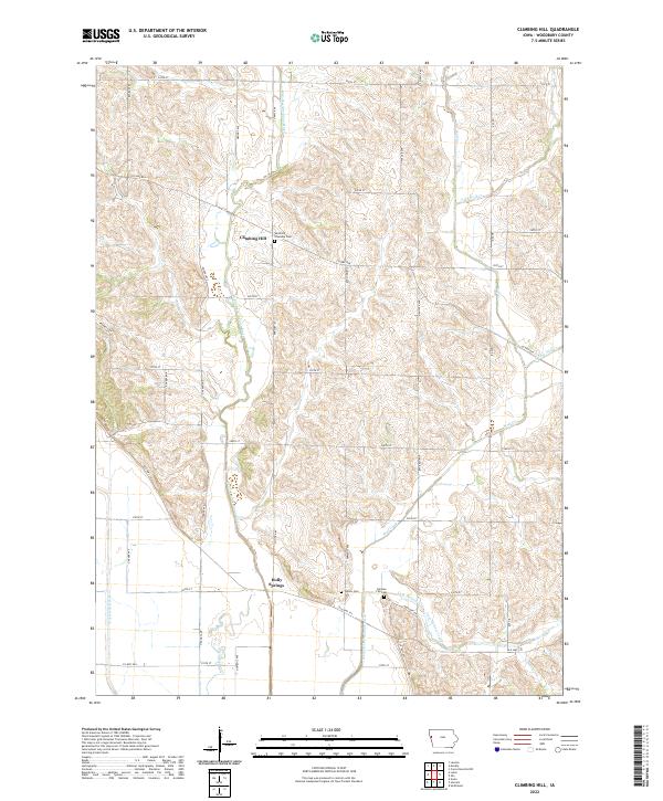 US Topo 7.5-minute map for Climbing Hill IA