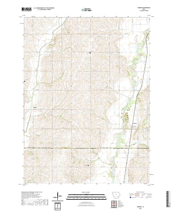 US Topo 7.5-minute map for Coburg IA