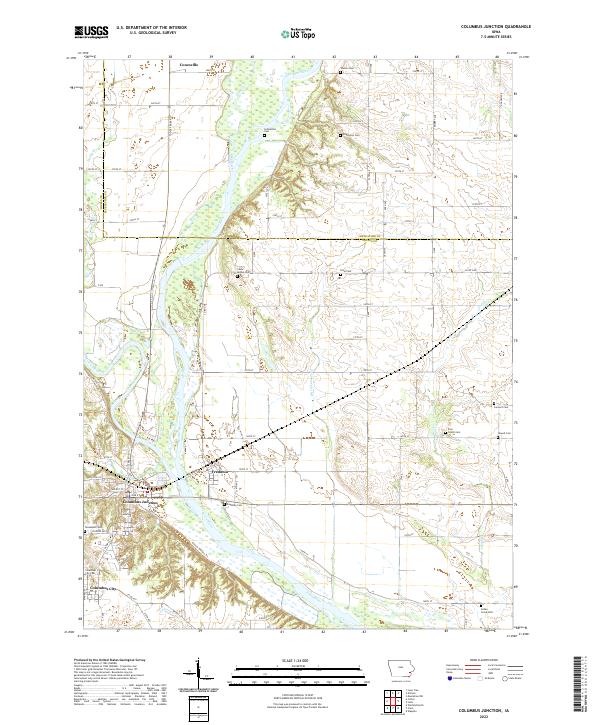 US Topo 7.5-minute map for Columbus Junction IA