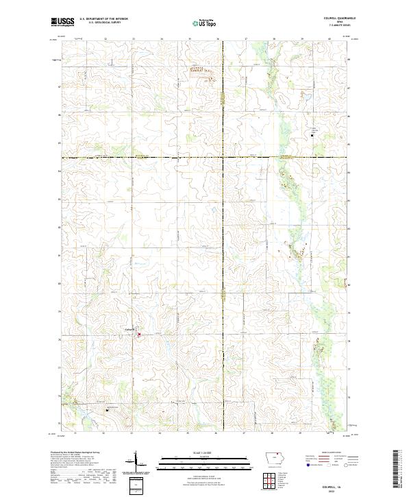 US Topo 7.5-minute map for Colwell IA