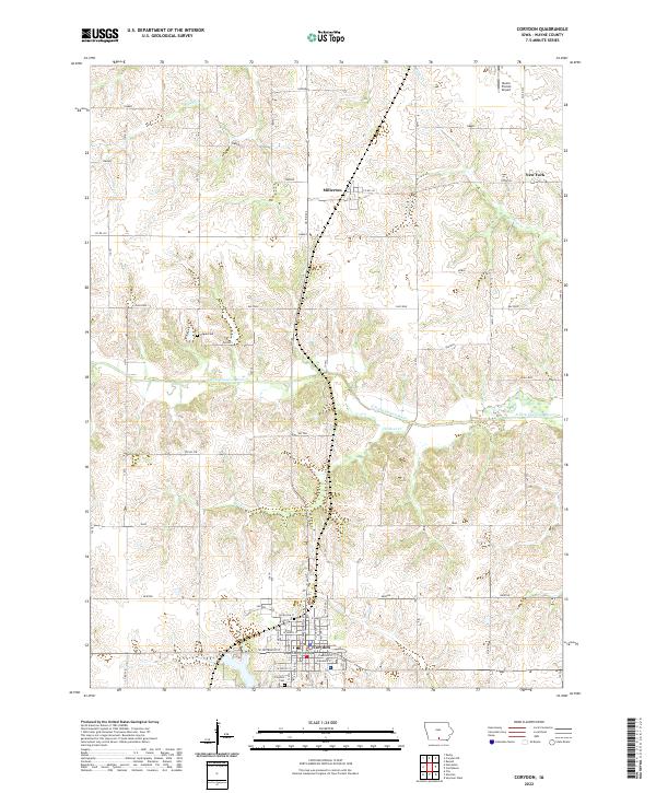 US Topo 7.5-minute map for Corydon IA