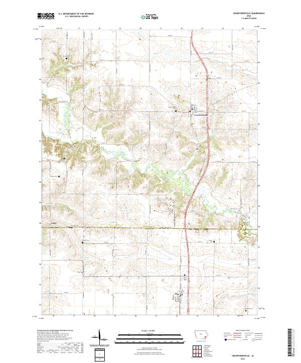 US Topo 7.5-minute map for Crawfordsville IA