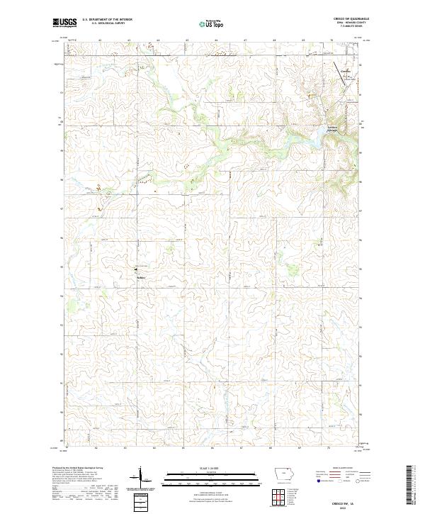 US Topo 7.5-minute map for Cresco SW IA