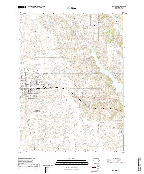 US Topo 7.5-minute map for Creston East IA