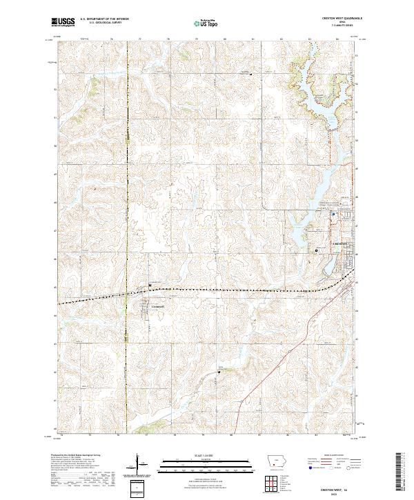 US Topo 7.5-minute map for Creston West IA