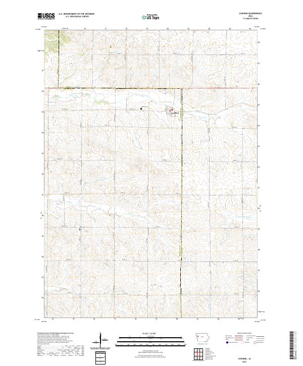 US Topo 7.5-minute map for Cushing IA