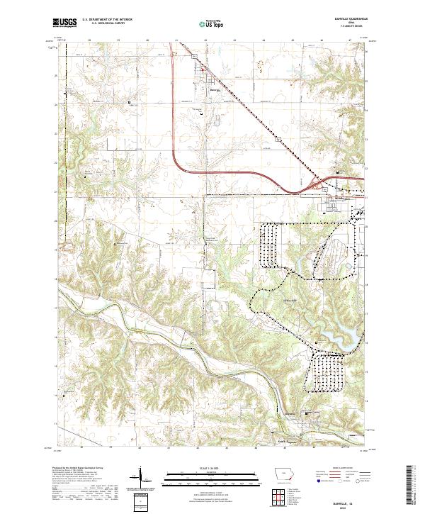 US Topo 7.5-minute map for Danville IA