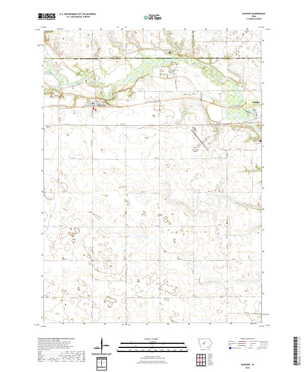 US Topo 7.5-minute map for Dawson IA