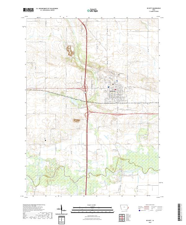 US Topo 7.5-minute map for De Witt IA